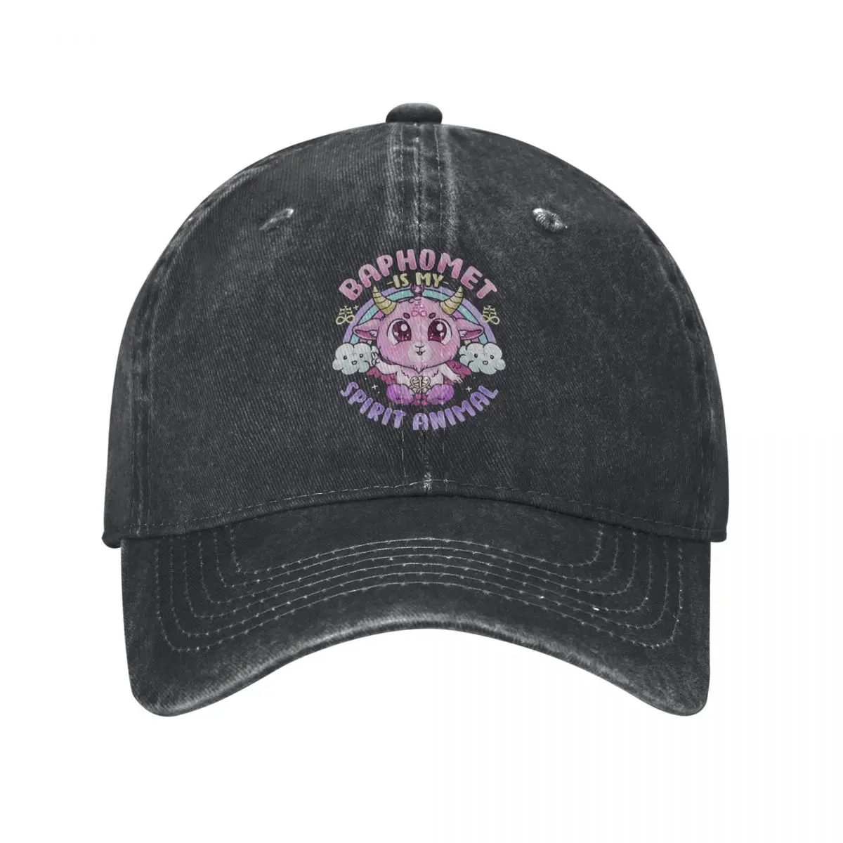 Baphomet Is My Spirit Animal, Lucifer Goat, Cute denim Hat Durable for All Seasons Men's Caps Baseball Cap Men