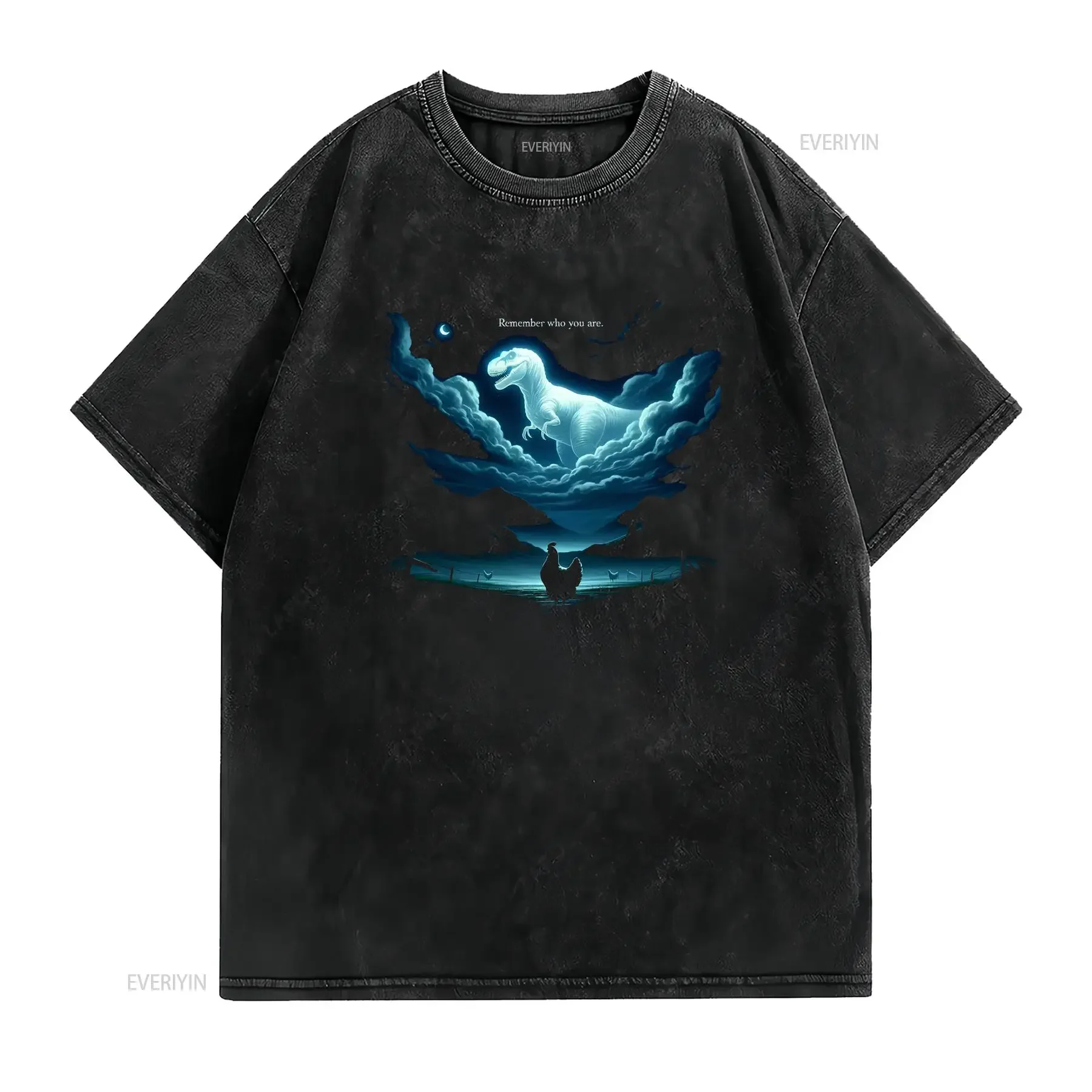 Remember Who You Are Funny Evolution Joke Meme T shirt Chicken Dinosaur SweaT for  vintage Washed homme graphic Comfortable