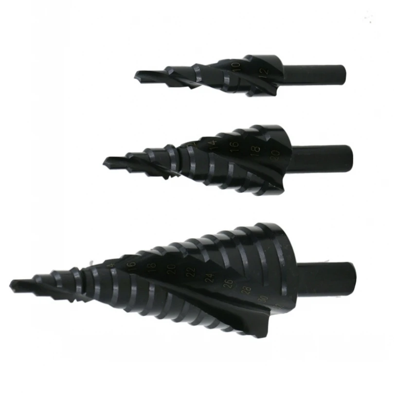 

3pcs/set 4-32MM HSS Cobalt Step Drill Bit Set Nitrogen High Speed Steel Spiral For Metal Cone Triangle Shank Hole Metal drills