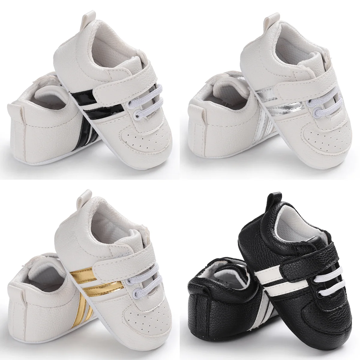 

Soft Soled Newborn Sports Sneakers Baby Boys Shoes PU Leather Toddler First Walker Infant Anti-slip Outdoor Sneaker Girls Shoes