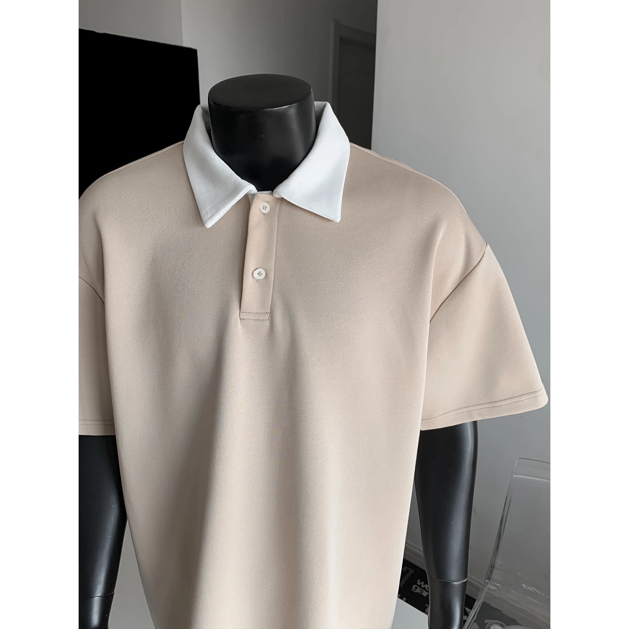 Summer Men's Color-Plaid Fashion Casual Short-Sleeved T-Shirt Polo Shirt Top