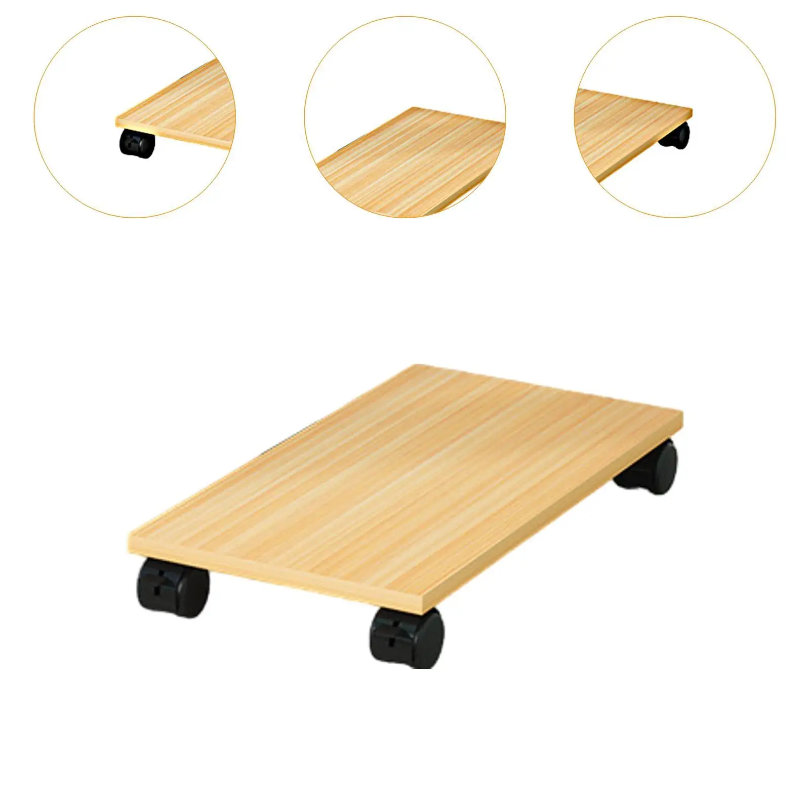 Support roulant en bois pour processeur de bureau, support pour tour de bureau de jeu