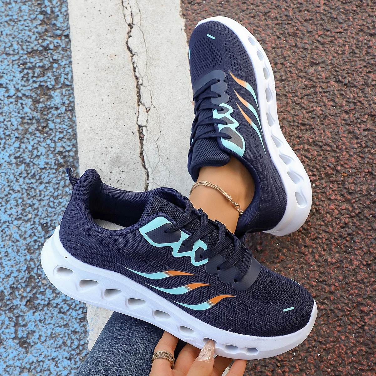 Women's Running Shoes Fashion Jogging Shoes Mesh Breathable Lightweight Woman Walking Shoes Comfortable Leisure Tennis Sneakers