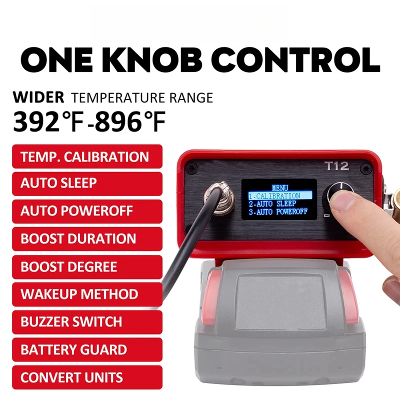 T12 Soldering Iron Station Adjustable Welding Station For Milwaukee 18V Li-ion Battery for DIY Repair(NO Battery )