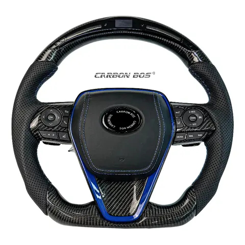 토요타 캠리용 LED 스티어링 휠 카본 파이버 블랙 카본 보스, 8세대, 7세대, 6세대 캠리용 자동차 액세서리