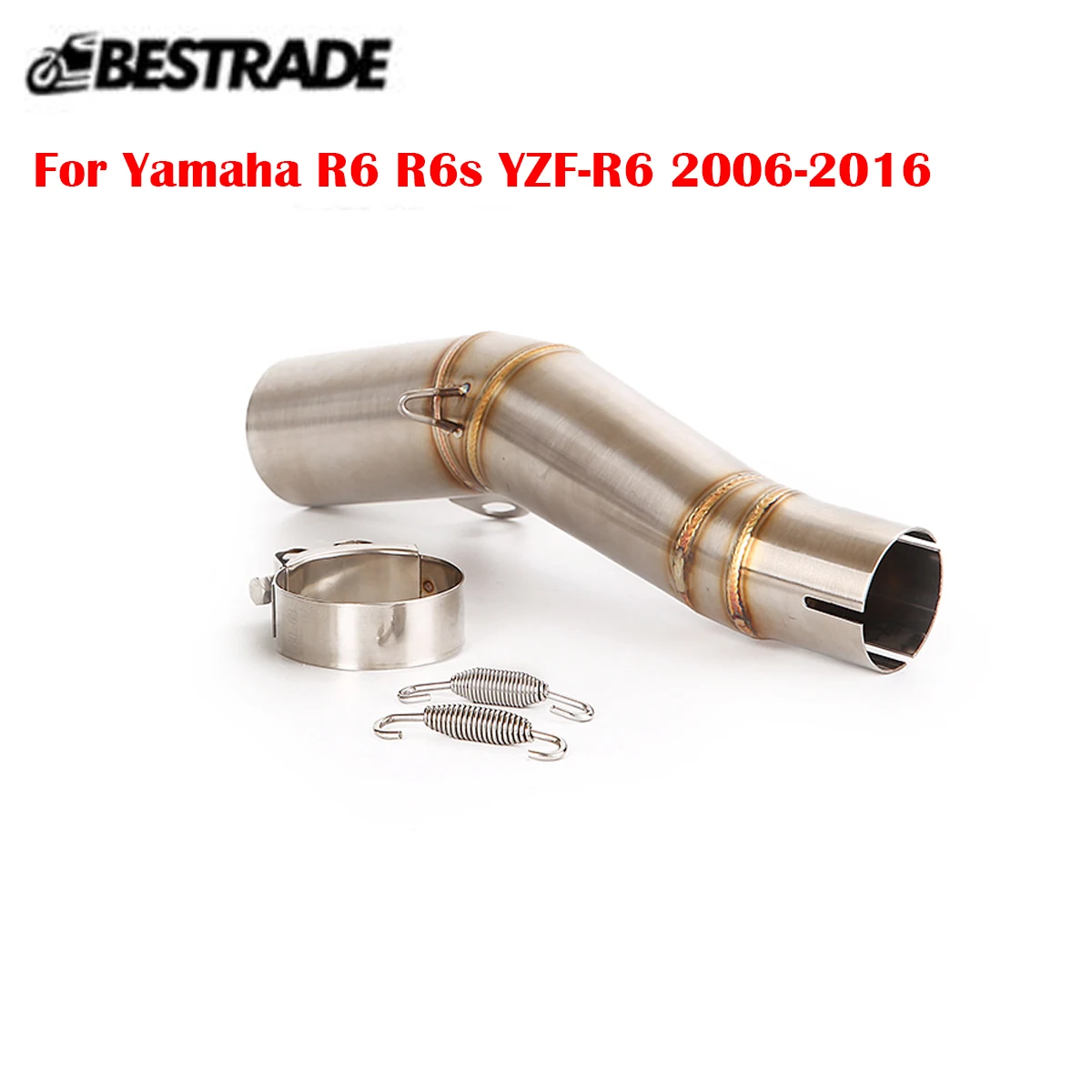 For Yamaha R6 R6s YZF-R6 2006-2016 60.5mm Motorcycle Middle Pipe Stainless Steel Connect Link Header Pipe