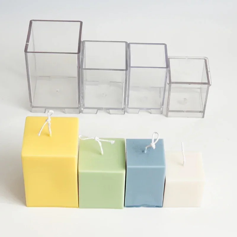 3D Square Column Candle Acrylic Mold Diy Homemade Handmade Aromatherapy Candle Mould Kit Pc Plastic Molds Home Decoration Gift