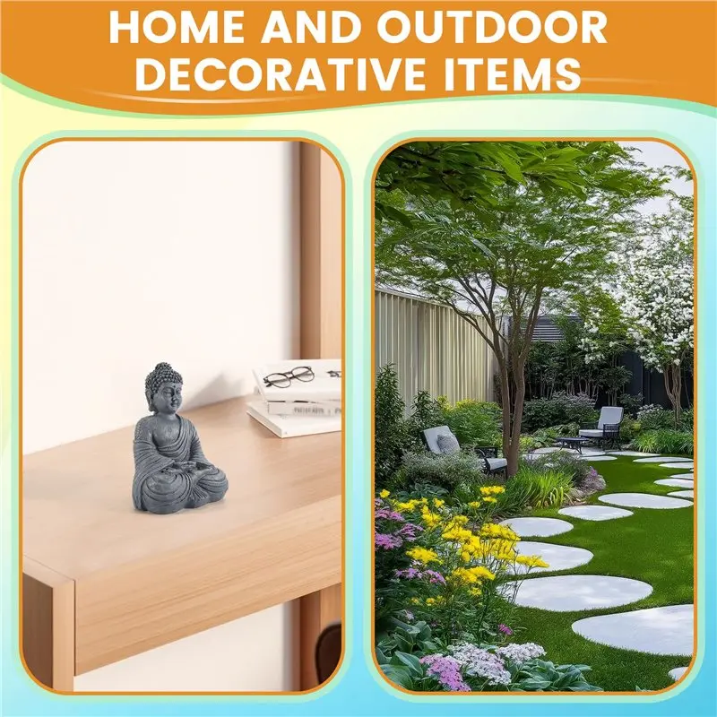NEW HOT In Stock-Vintage Garden Buddha Statue Indoor Outdoor Garden Zen Buddhism Figurine Sculpture Home Office Store Decor Orna
