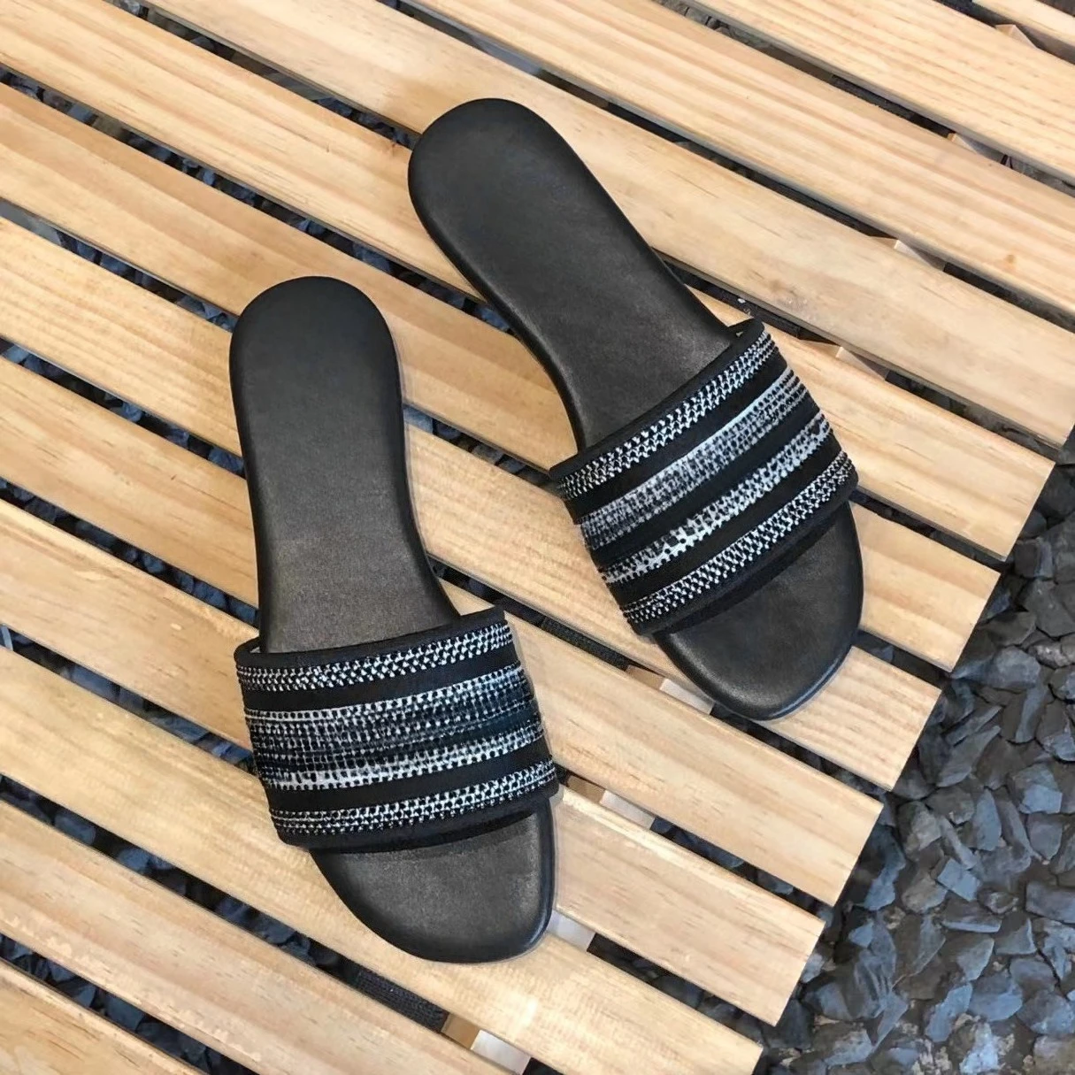 

Women's 2026 Embroidered Rhinestone Flat Sandals, Sparkly Summer Slides, Casual Beach Slippers. Fast & Free Shipping Today