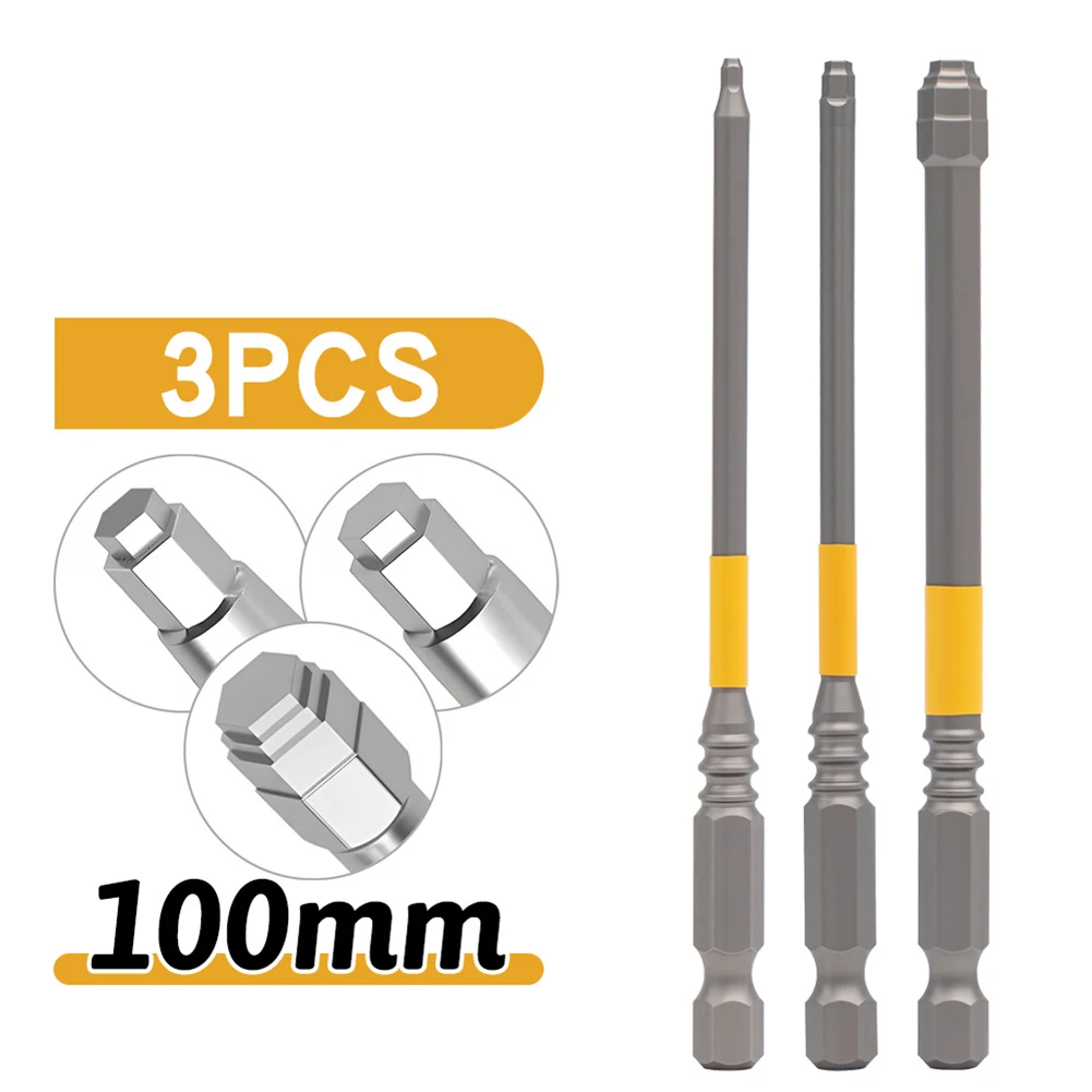 6pcs Pagoda Shaped Hex Shank Electric Screwdriver Bits Set 65mm 110mm Red Yellow For Multi Size Driver Bit For Home Auto Repair