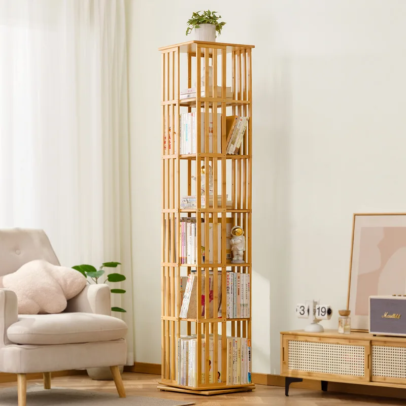 

Rotating bookshelf 360 degree floor simple children's storage picture book shelf Internet celebrity home simple student bookcase