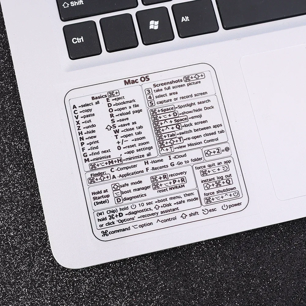 1/2/3Pcs Word/Excel Windows Shortcut Sticker Adhesive Reference Guide Keyboard Shortcuts Sheets For Macbook OS Laptop Desktop