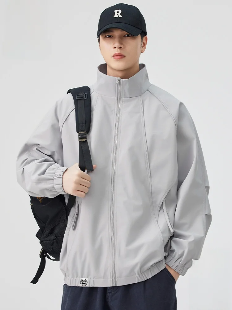 

Мужская свободная ветрозащитная куртка-кардиган Paul Frank Large Mouth Monkey Collar с вставками, осенняя повседневная верхняя одежда