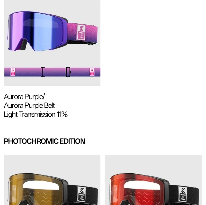 Kapvoe Neue Flip-Over Magnetische Photochrome UV400 Schneebrille Ski Herren Schneemobil Antibeschlag Snowboardbrille Damen Skiausrüstung – Detail 35