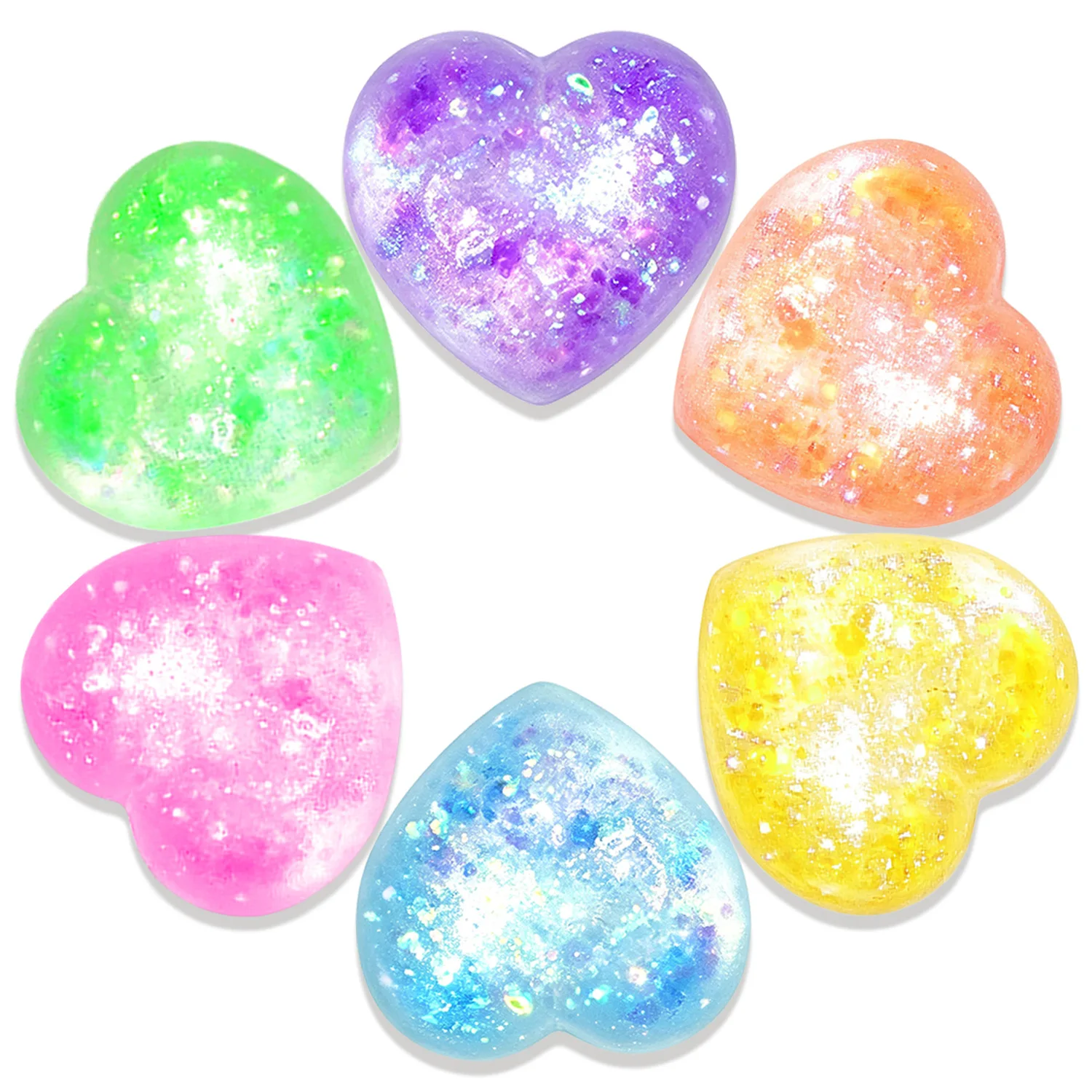 Hot Glitter Love Maltose Squishy Toys Mini Stress Ball Squeeze Toys Stress Relief Decompression Toys Random Color