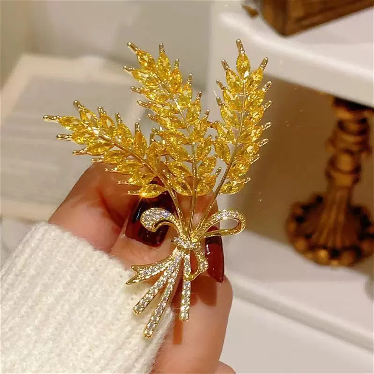 1Pc Creative Wheat Ear Brooch Exquisite Fashion Pin Charm Trendy Jewelry Accessories Party Gift for Men and Women Trendy 2026 view 5