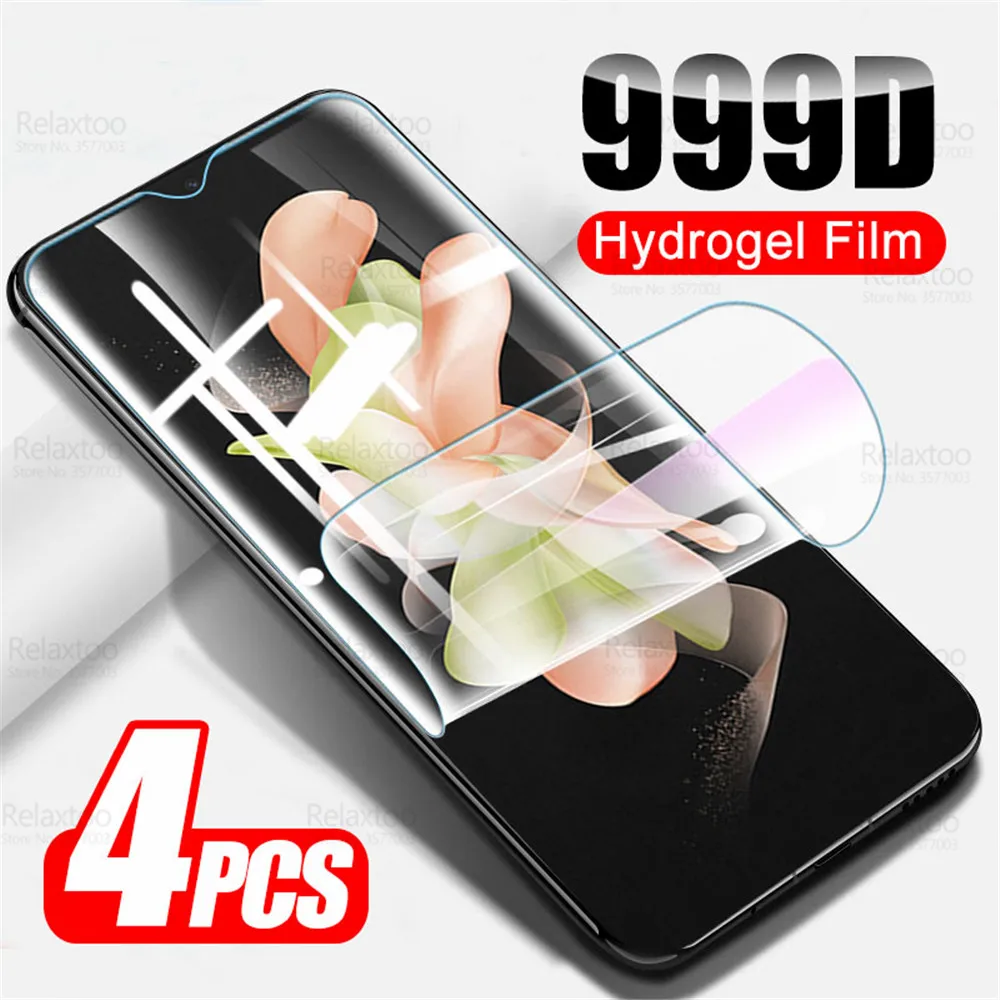 4Pcs Hydrogel Film For Samsung Galaxy Z Flip 4 5 Flip4 5G Sumsung Flip3 Flip5 ZFlip 3 ZFlip4 ZFlip5 Screen Protector Not Glass