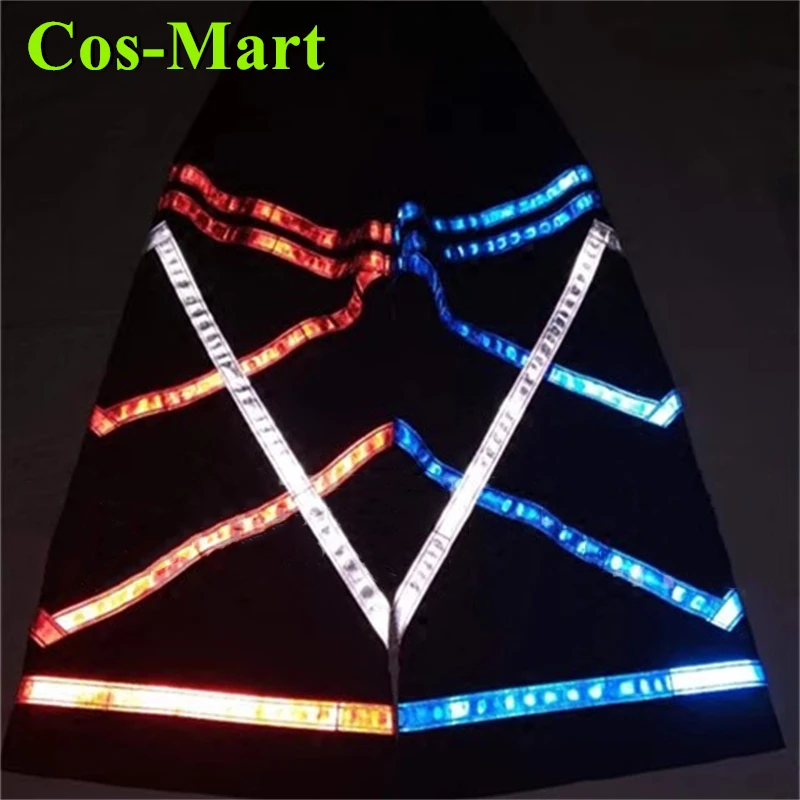 

Cos-Mart Ghost Dance Pants Fluorescent Reflective Street Dance Hip-hop Pants Night Cosplay Costume Flared Pants Trousers