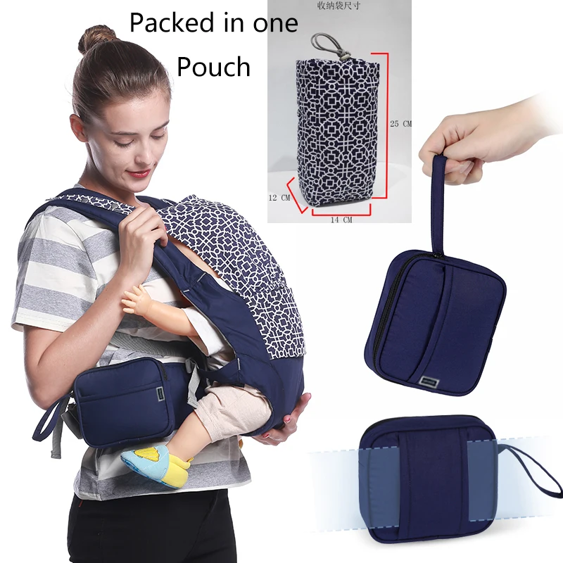 

Padding Baby Carrier Head Support Infant Wrap Sling Packed in Pouch Quilting of Tencel Cotton Toddler Carrying Backpack Dropship