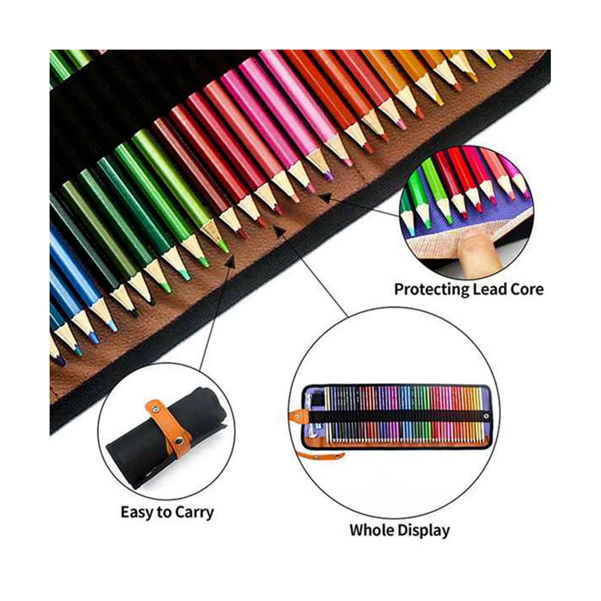 Color Pencil Roller Curtain Set Color Lead 72 Color Color Pencil Set with Rubber Pencil Sharpener Extender