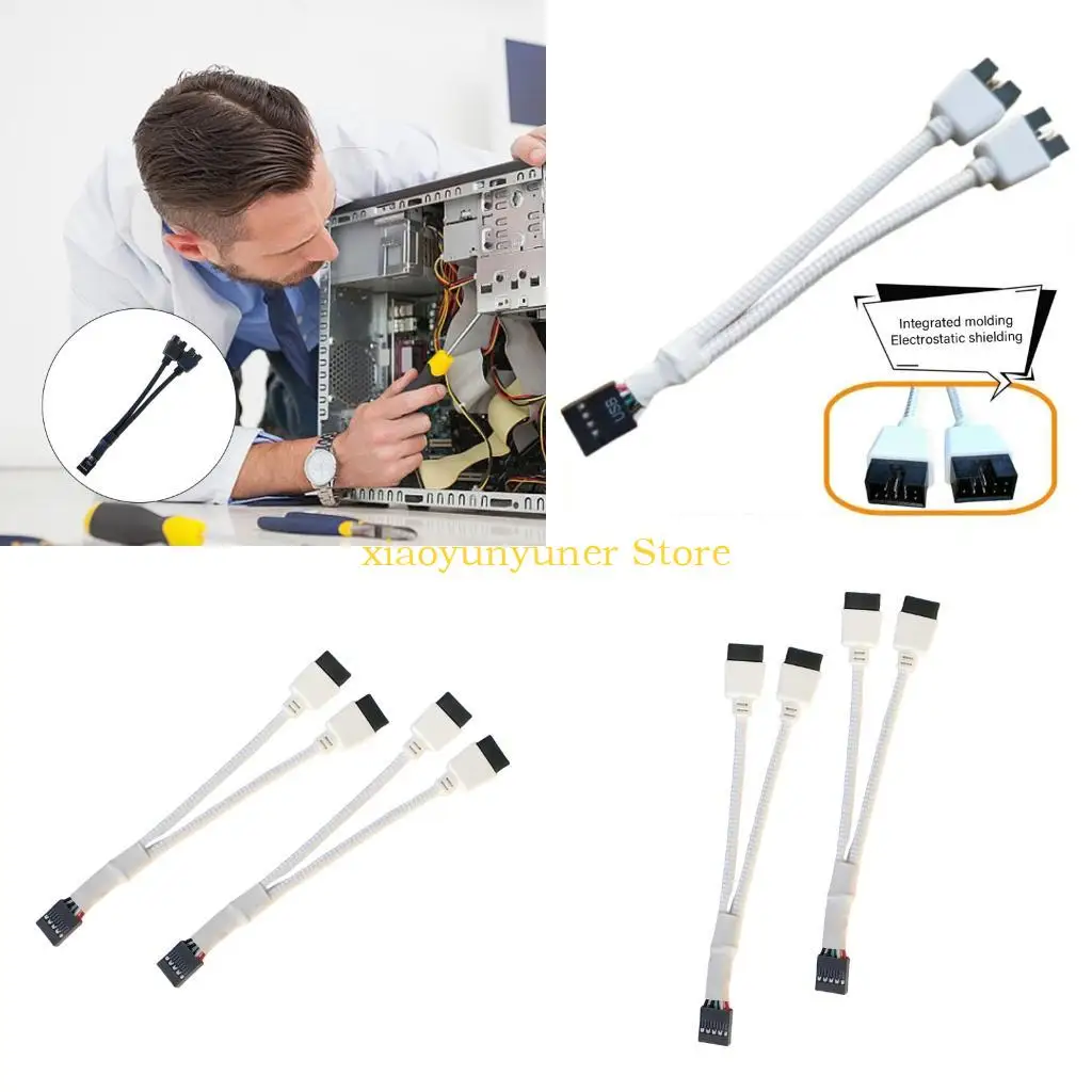 

P9JB USB2.0 9PIN Двойной порт разветвленной кабель плетенный кабель для расширения материнских плат