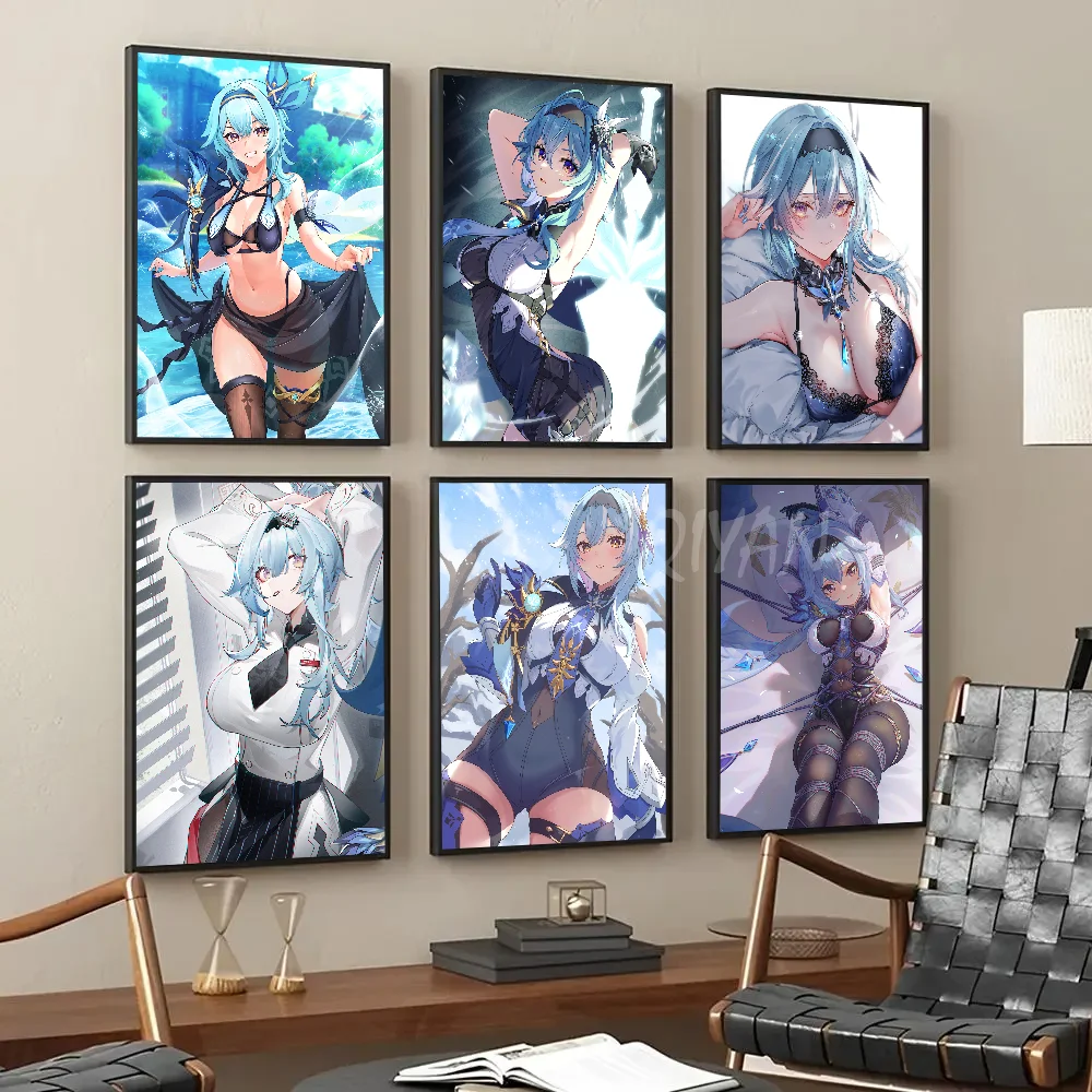 

Eula Lawrence Genshin Impact Anime Girl Poster Paper Print Home Living Room Bedroom Bar Restaurant Cafe Art Painting Decoration