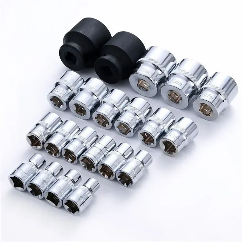 21 Pcs 1/2 Hexagon Torx Sockets Set Ratchet Wrench Tool 8-36mm Specification Socket Head Set Auto Repair Equipment Repair