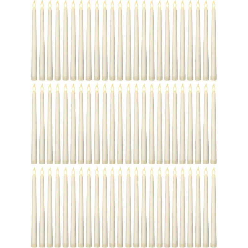 

100 Pcs Flameless LED Taper Candles 11 Inch Battery Operated Candles Bulk Flickering for Candlesticks