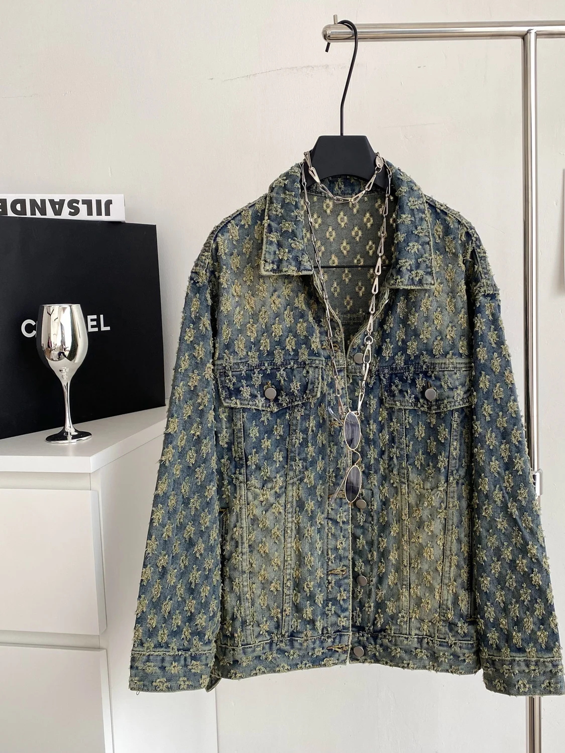 

Faionable Retro Korean Sle Embroidered Denim Jaet Women's Loose Casual Slimming Top for Autumn 2025 Spring Regular Sve