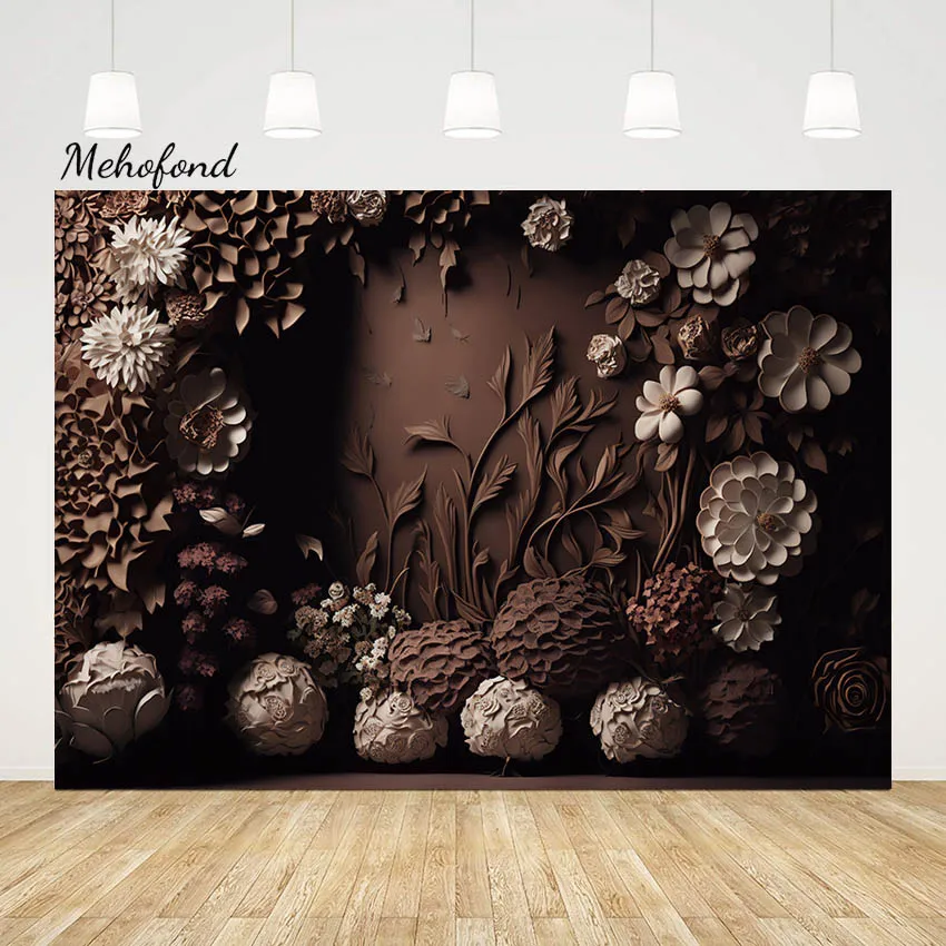 Mehofond Photography Backdrop Vintage Flower Old Grunge Kid Birthday Pregnant Background Retro Wall Decor Photo Studio Photocall