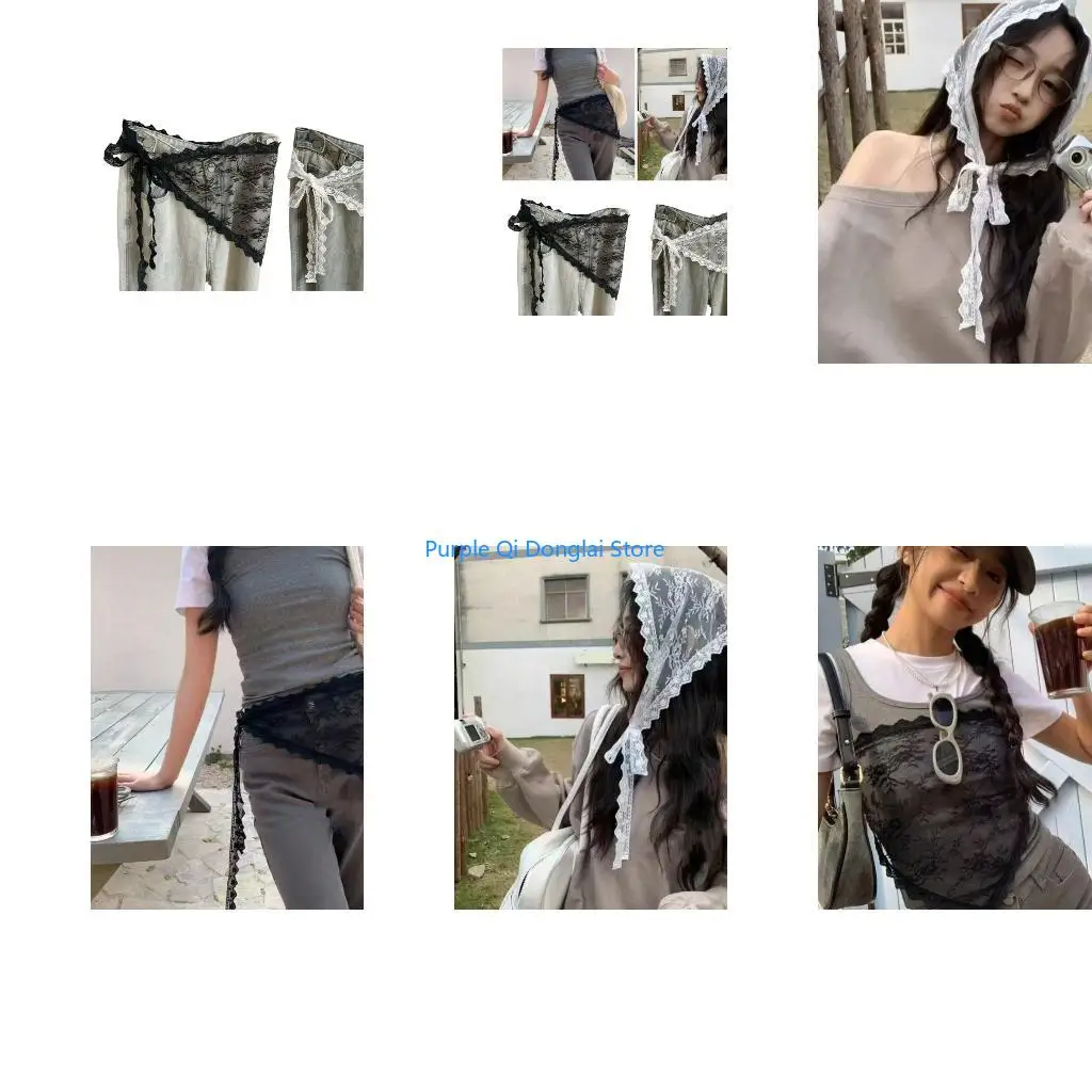 L21E Adjustable Summer Mesh Half Skirt With Floral Lace Trim Korean White Layered Skirt Layering Skirt for Jeans