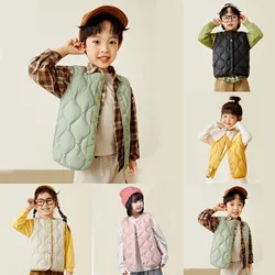 2024 New Ultra Light Kids Duck Down Vests Baby Child Boys O-Neck Buttons Puffer Waistcoat Children Feather Liner Warm Outwear