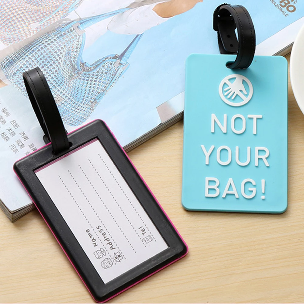 Fashion Design Stereoletter Silicone Luggage Tags Women Men Travel Accessories Anti-lost Luggage Identification Label ID Holder