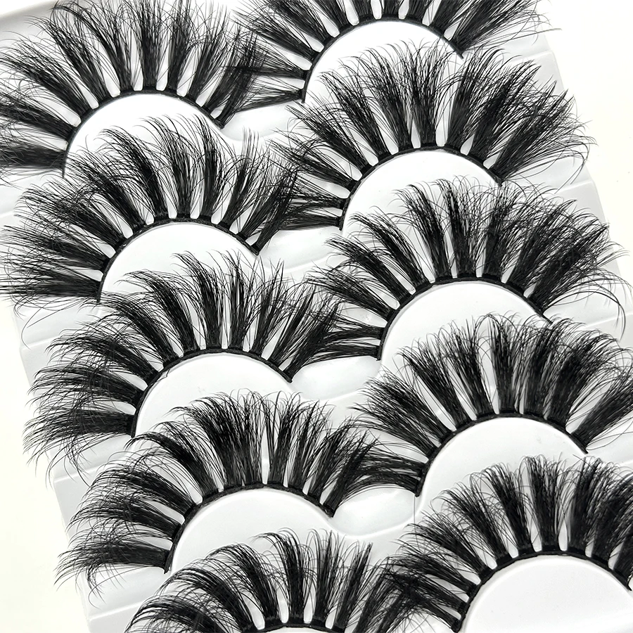 5 pairs of 25mm 8D false eyelashes can be reused, exaggerated fluffy eyelashes, thick and long eyelashes