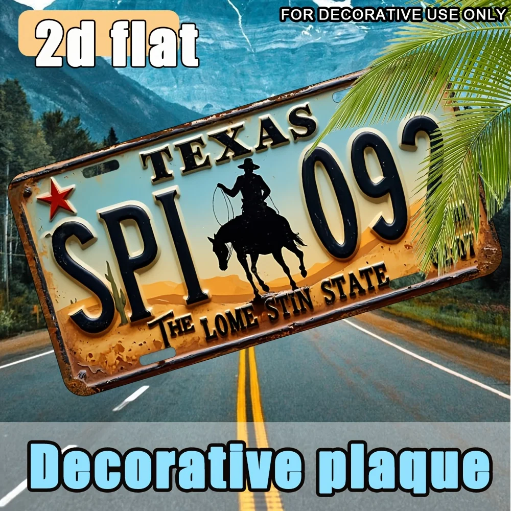2D Flat - 1pc Vintage Metal Aluminum Wall Decorative Plaque, 15.24×30.48 cm, 2D Flat, High-Definition UV Printing, Suitable for