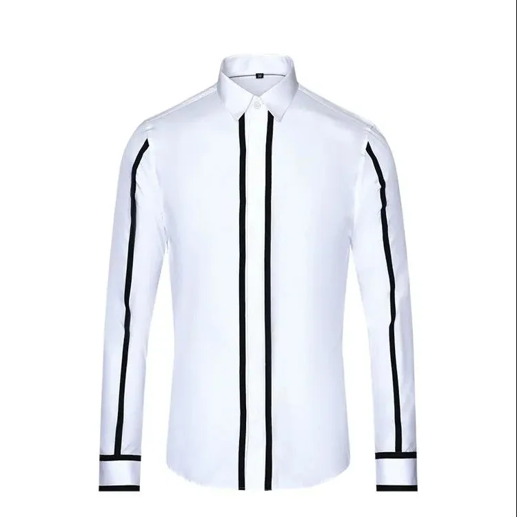 Light much popular logo in the spring and autumn of men's long sleeve shirt business wash and wear casual shirt