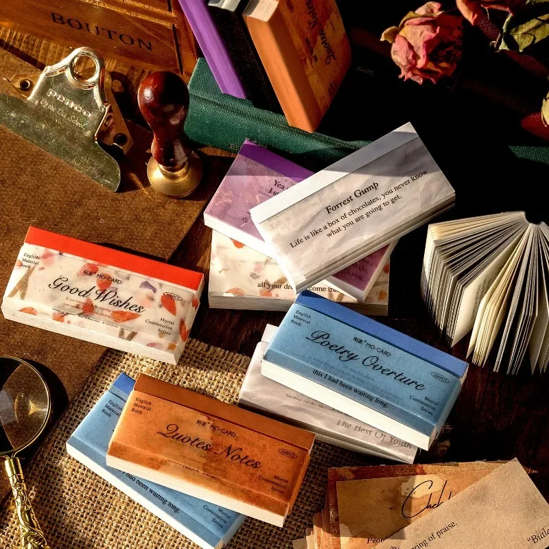 100Pcs English Poetry Sticker Set. Famous Quote Material for Journal Background, Collage & Scrapbooking.