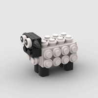 MOC Cute Creative Small Animal Mini Sheep 3D Building Blocks Little Sheep Cartoon Pet Bricks Model Toys Children Birthday Gifts