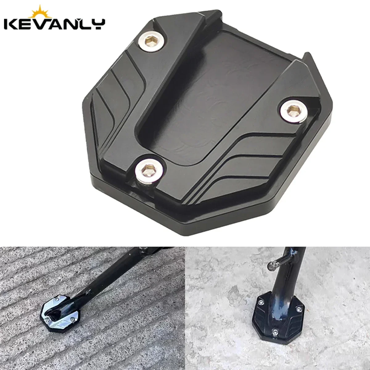 Universal Scooter Motorcycle Bike Kickstand Extender Foot Side Stand Extension Pad Support Plate Anti-skid Enlarged Base