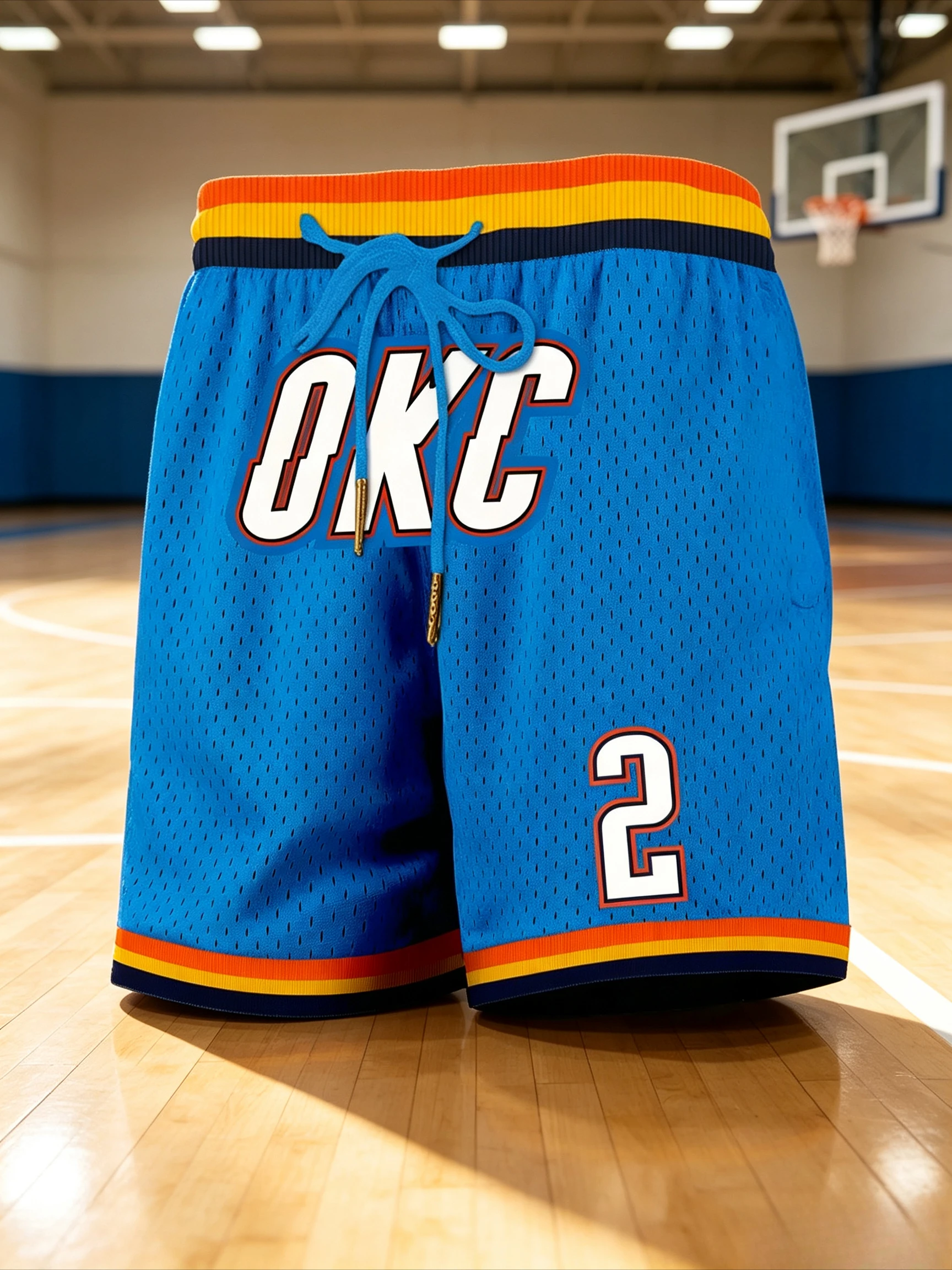 Mens 2026 Summer Blue 2 Basketball Shorts Breathable Athletic Shorts Okc Y2K Oversized Leisure Suitable