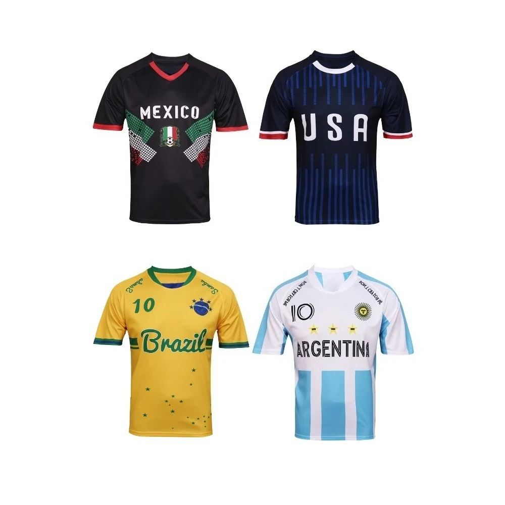 

Exclusive US Brazil Mexico Argentina 3D printed men's breathable and comfortable fan football jersey for the 2026 season