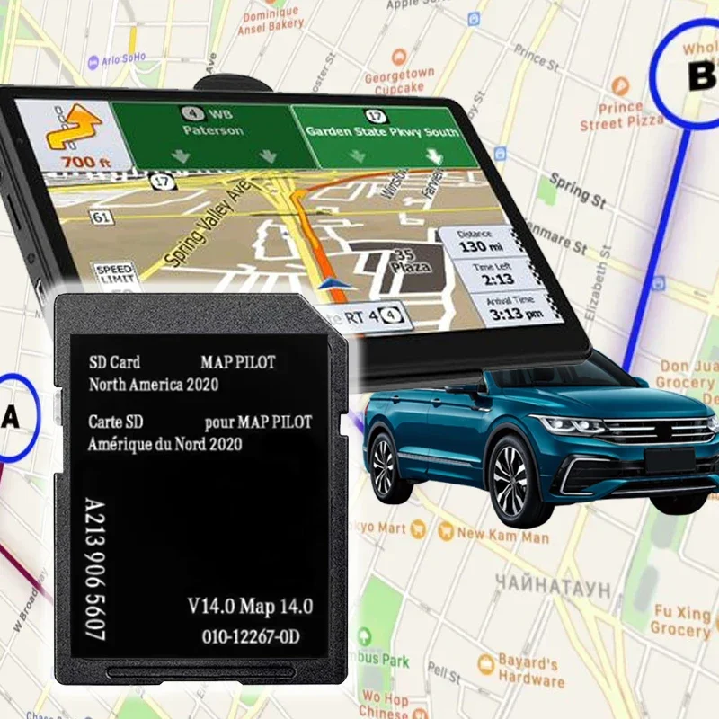 Actualización del Mapa de América del Norte V14, Tarjeta SD de Navegación GPS Garmin para Vehículos Mercedes AMG Clase C, Clase E, GLC 2020 MAP PILOT