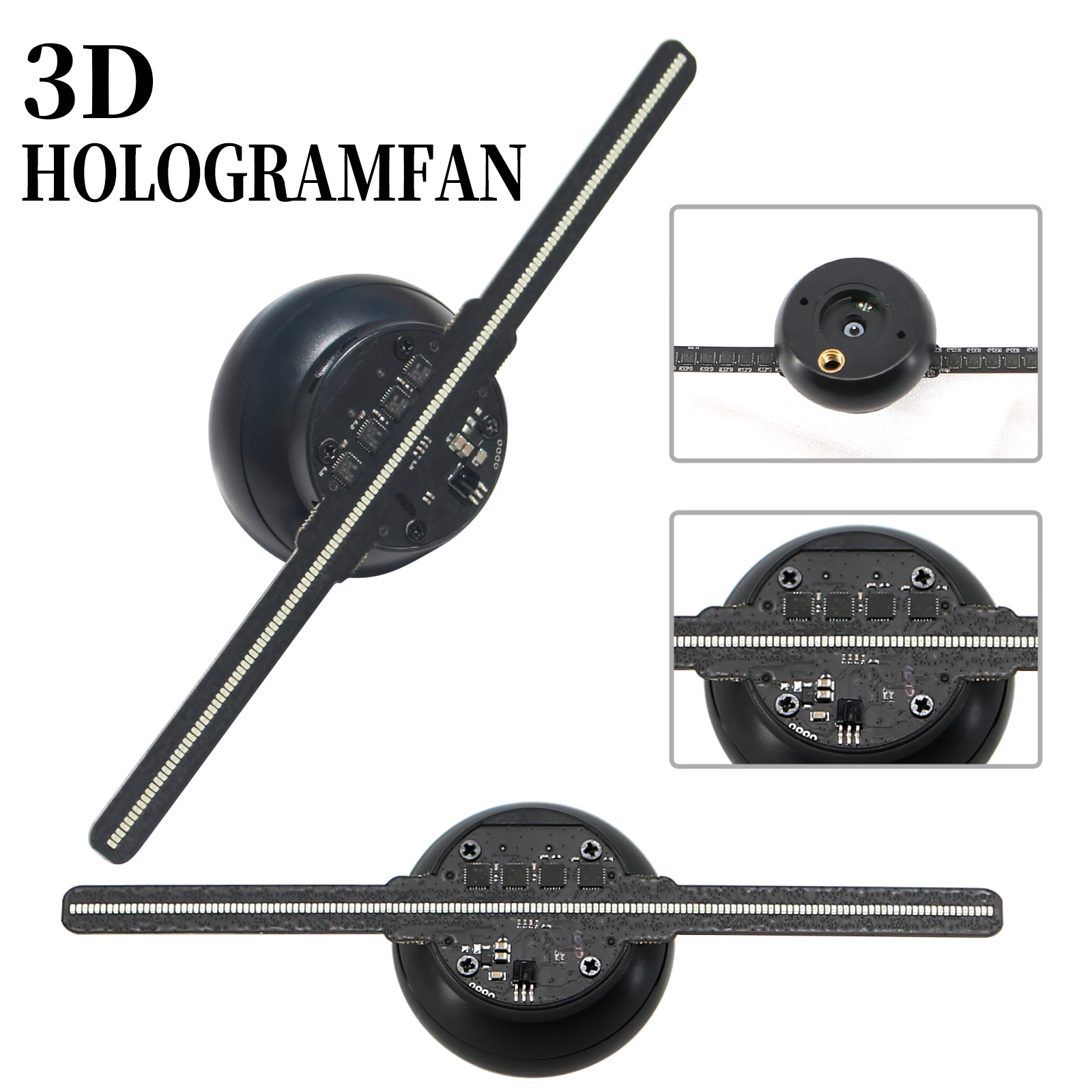 Imagem -05 - Fan Holograma 160 0603 Led Beads Tela hd Flicker com Controle tf e App Presente do Dia das Bruxas 18cm 7.1in 3d