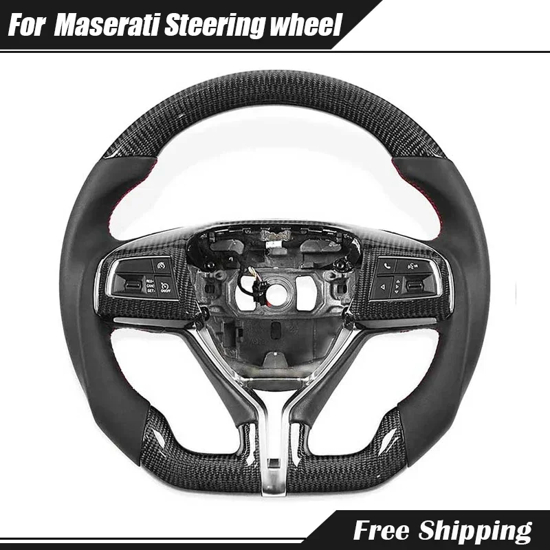 Carbon Fiber Leather Steering Wheel For Maserati Levante Quattroporte Ghibli 2013 2014 2015 2016 2017 2018 2019 2020 Auto Parts