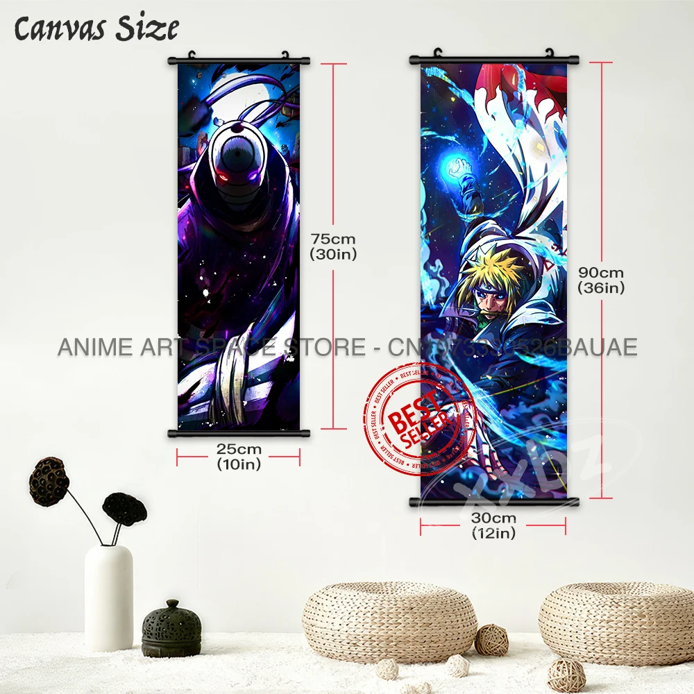 Naruto hängende Gemälde Boruto Leinwand Wandkunst Anime Poster Home Decor Neueste Schlafzimmer Cartoon Sasuke Uchiha Scrolls Bilder – Detail 5