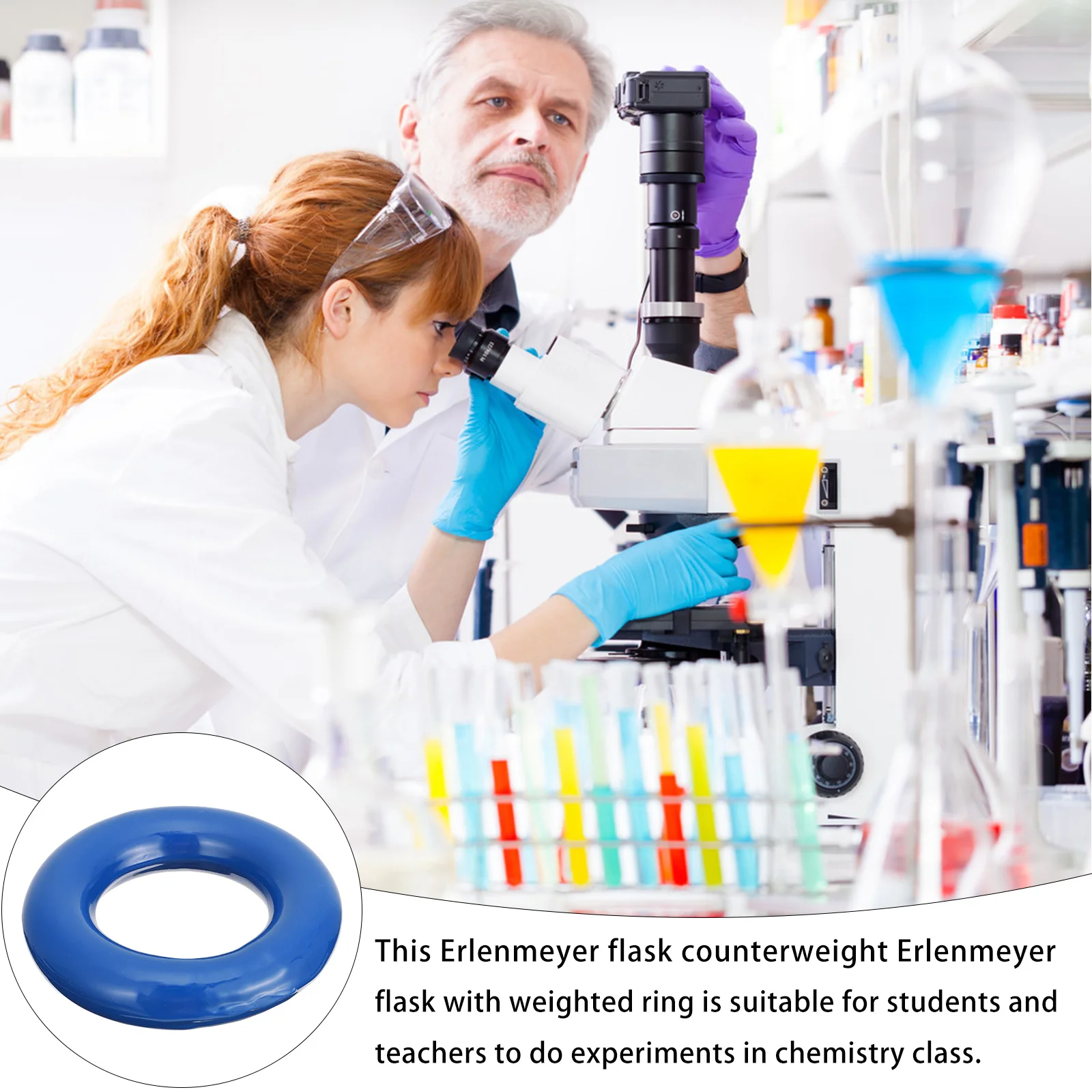 

2Pcs Weight Ring Erlenmeyer Flask Thickened Plastic Iron Durable Safe Reliable Laboratory Experiment Accessories Flat Bottom