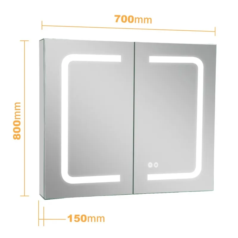 High-end moderno diodo emissor de luz iluminação cômoda medicina espelho gabinete anti-nevoeiro instalação de montagem na parede do banheiro
