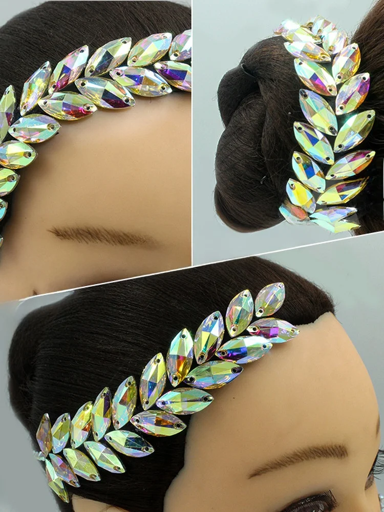 

New Diamond Embedded Stand Dance Accories Adult And Child Performance Headwear Special for Latin Cetitions