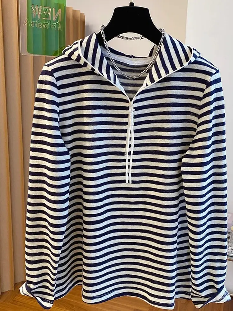 Camiseta Longa de Malha Solta com Capuz para Mulheres, Casual, com Zíper, Nova Chegada de Outono, Tamanho Plus Fashionável