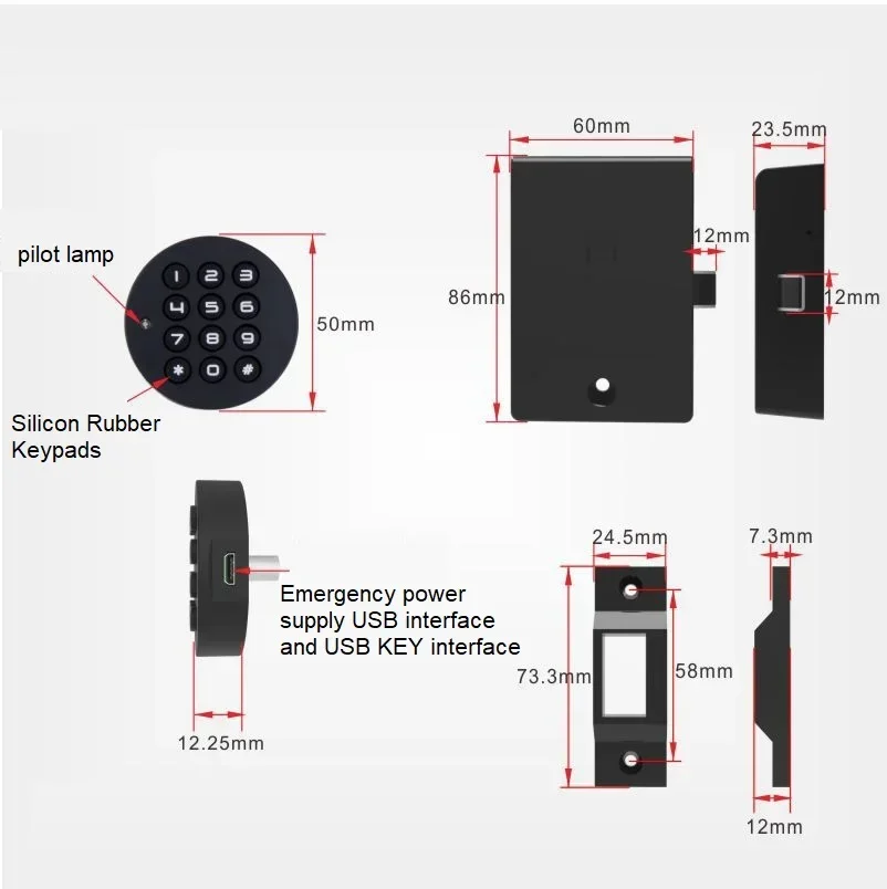 Smart Password Door Lock Keyless Gym Storage Cabinet Lock Office Drawer Lock File Cabinet  Electronic Locks Digital Code Locks